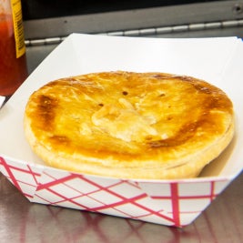 The Dub crew sells Aussie and Kiwi pub food, in the form of meat pies. Try the Classic Aussie & New Zealand bar-food winners: a juicy filling of your choice baked into a flaky, crusty pie.