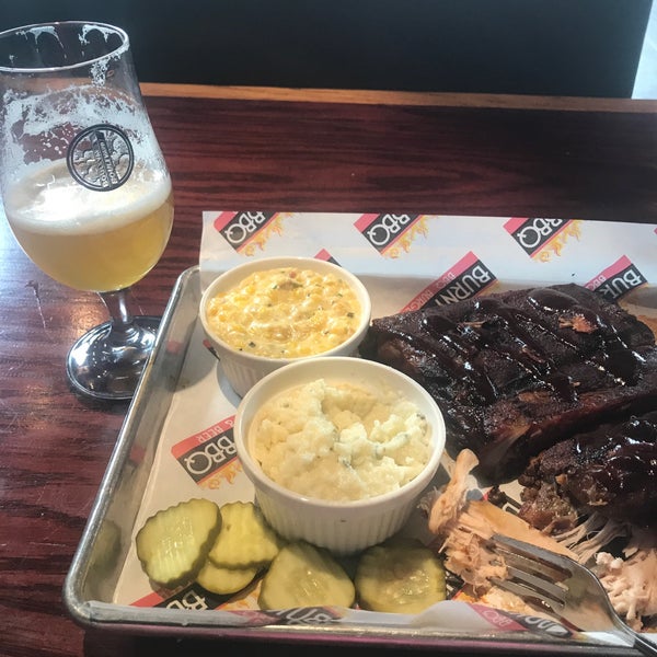 Cheesy corn, cheesy grits, ribs , snow led chicken, washed down with an ice cold IPA on tap.