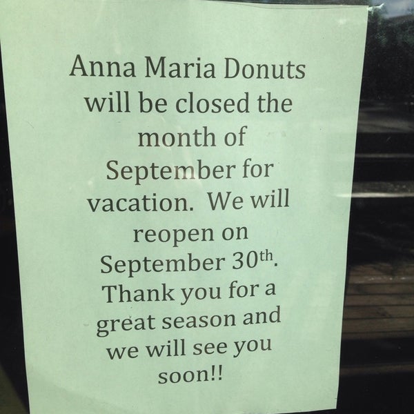 Photo taken at Anna Maria Donuts by Julie A. on 9/21/2014