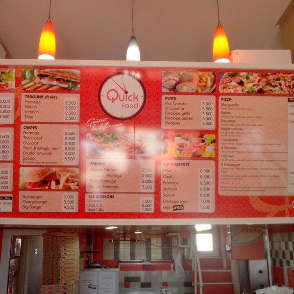 Menu Fast Food Tunisie Michele tajariol