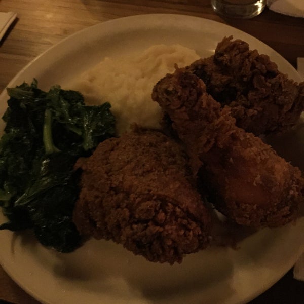 The buttermilk fried chicken with bacon kale and root mash is amazing