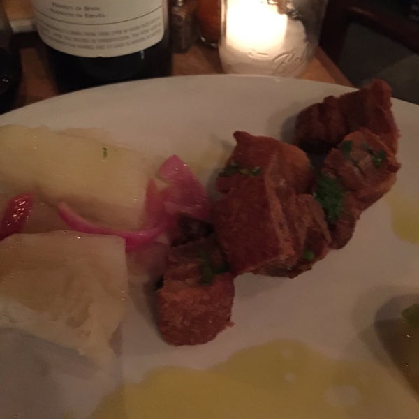 Really enjoyed the Chicharrones de Cerdo. Tender chunks of fried pork served with delicious boiled yuca and pickled red onions.
