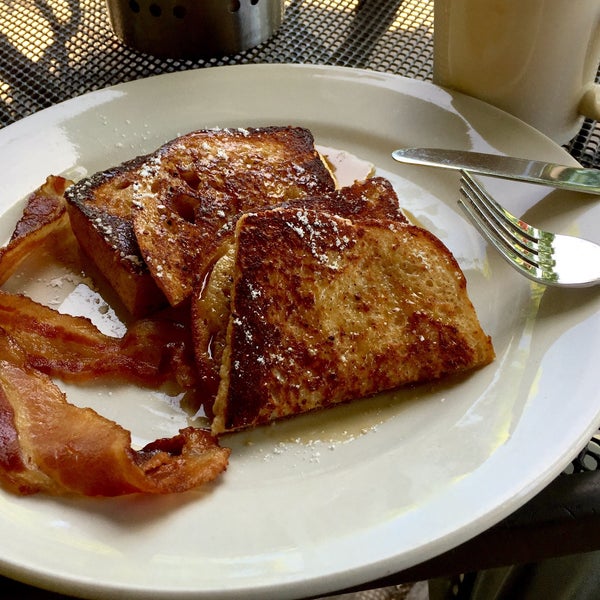 French toast & bacon.  And if you're having French toast, should have a cup of their French roast coffee, right?