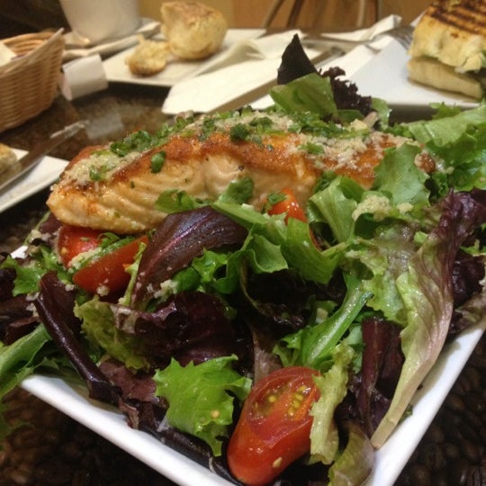 Salmon dishes are great! Nice bread and solid salads.