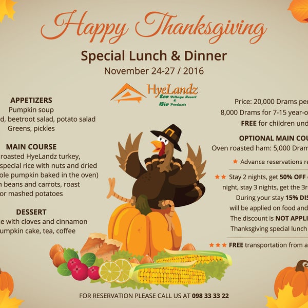 THANKSGIVING SPECIAL ALREADY AVAILABLE! Hurry up to reserve your table:)