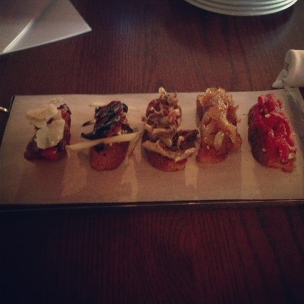 Gluten free bruschetta flight.  Ask about it, it's incredible & a great option for those with celiac.