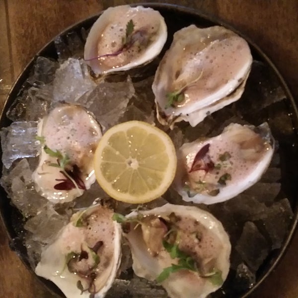 Great service, fresh oysters with tasty bacon foam, hog wings were delicious. Kimchi balls need a stronger kick of flavor and more sauce... but I'm going back. Every dish sounds like a must try!