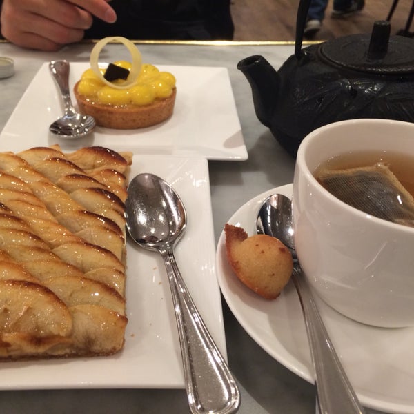 Yuzu tart, apple tart and an earl grey make a perfect afternoon tea