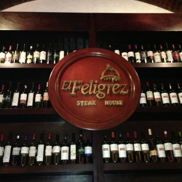 Photo taken at El Feligrez Steak House by Blue S. on 3/23/2013
