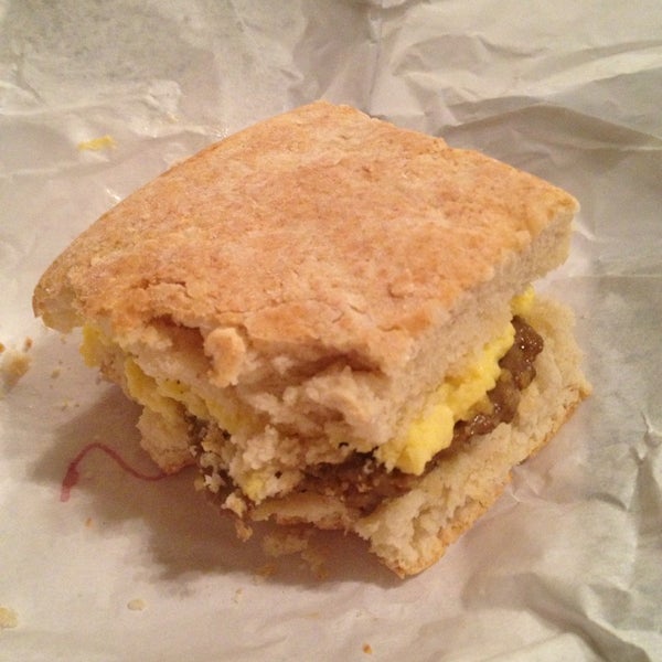 This sausage and egg biscuit is the best I've ever had!!!