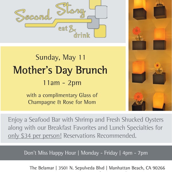 Don't forget to make your reservations now to join us for Mother's Day Brunch!