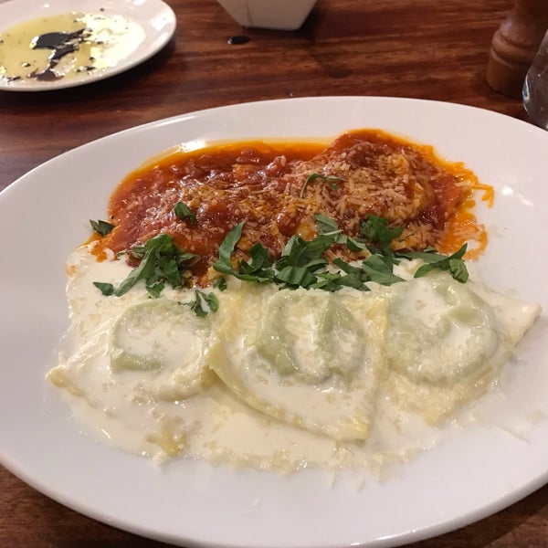 Excellent service, food, and atmosphere! I felt very pampered and cared for. I had the ravioli with half lemon cream sauce and half marinara sauce.