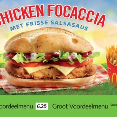De Chicken Focaccia!! Gewoon een lekkere getunede McChicken!!!