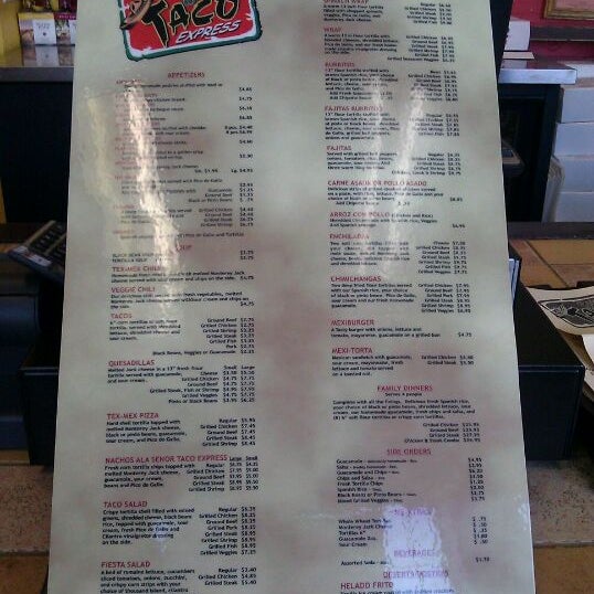 Taco 2024 express menu