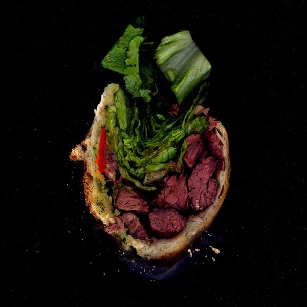 Steak, Peppers, Lettuce, Herbal Mayo on a Baguette