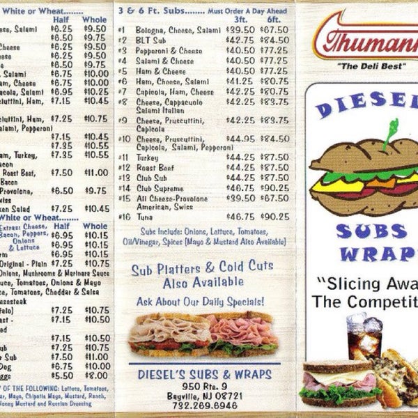 Diesels Subs And Wraps 950 Atlantic City Blvd