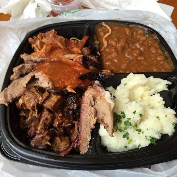 Briskets (Chopped & Sliced) and Pulled Chicken and pretty much all the sides