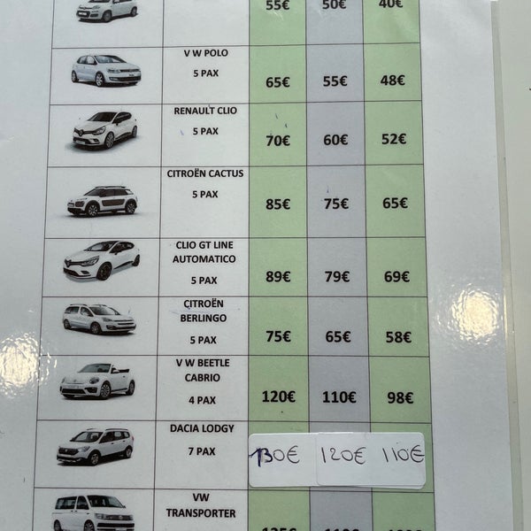 Green Car Rental Car Location in Arona