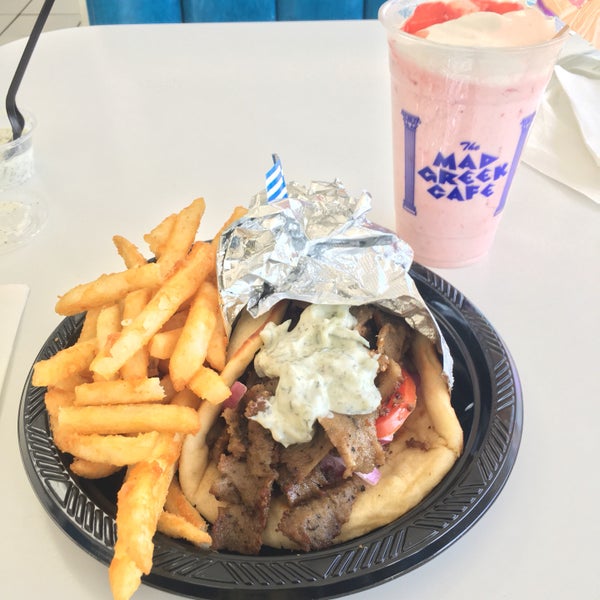 The definitive pit stop on your way to Vegas! Their gyros and strawberry shakes are amazing !