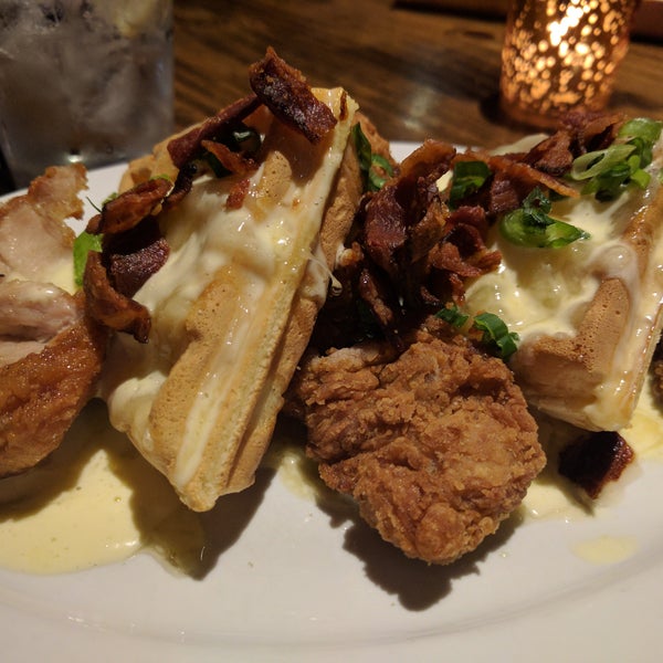 The chicken waffles. Just do it.