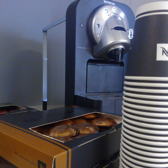 Try the delicious Nespresso coffee when visiting Sofigate office!