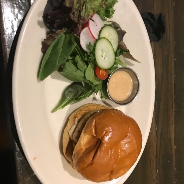 Salmon burger is amazing