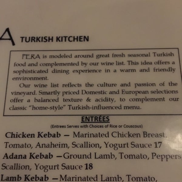 Photo taken at Pera Turkish Kitchen &amp; bar by Kay B. on 2/24/2018