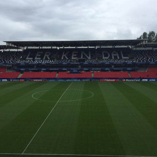 Photo taken at Lerkendal Stadion by Erkut Ö. on 8/9/2016