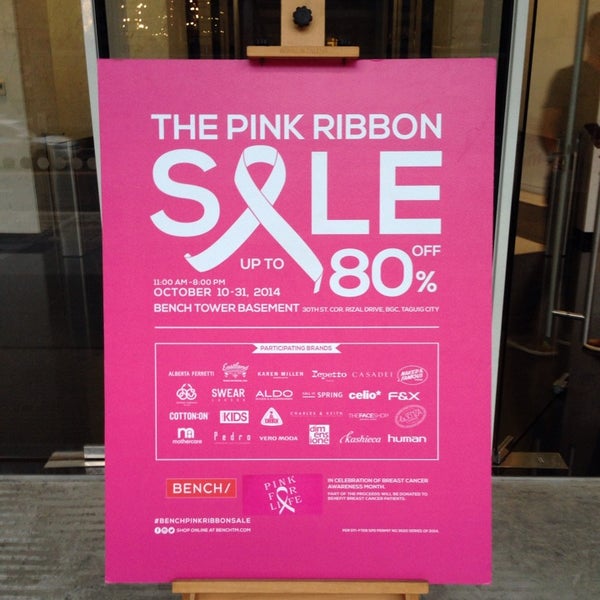 Photos At Bench Pink Ribbon Sale