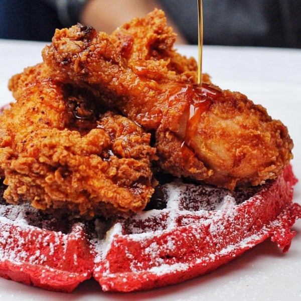Omg the Red Velvet Chicken & Waffles are amazing!