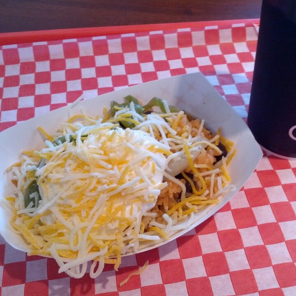 There's a taco under all those toppings. Very generous for being a freebie!