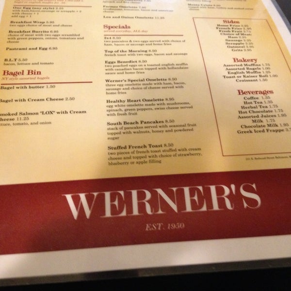 Photo taken at Werner&#39;s Restaurant by Melissa P. on 2/20/2013