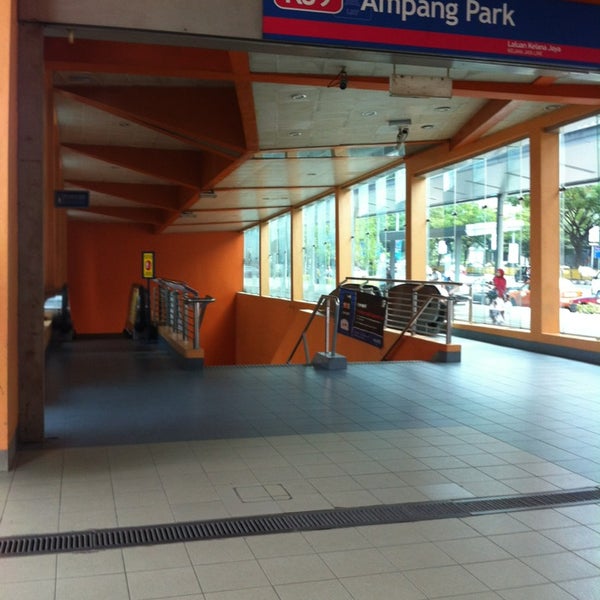 Station lrt ampang park LRT, railways,