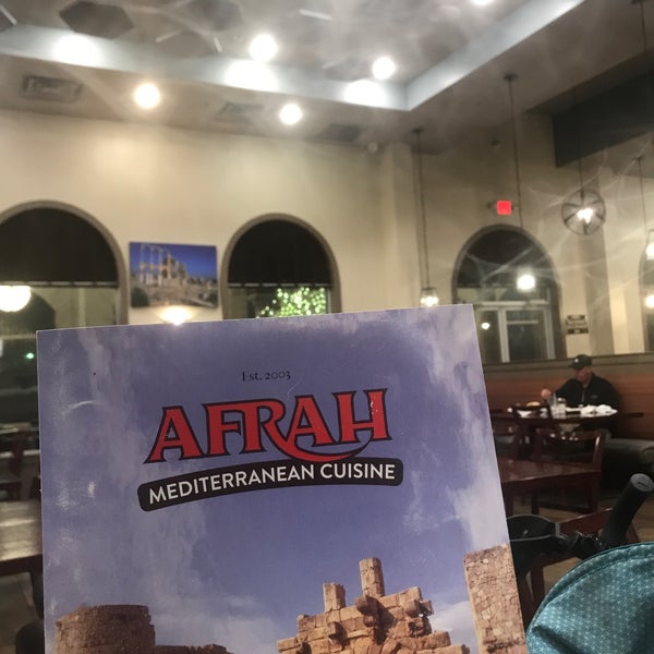 Photo taken at Afrah Mediterranean Restaurant &amp; Pastries by Ashwaq H. on 5/4/2019