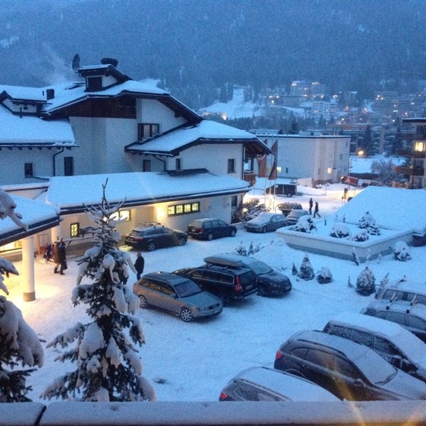 Photo taken at Arabella Hotel Waldhuus Davos by Thomas S. on 11/23/2013
