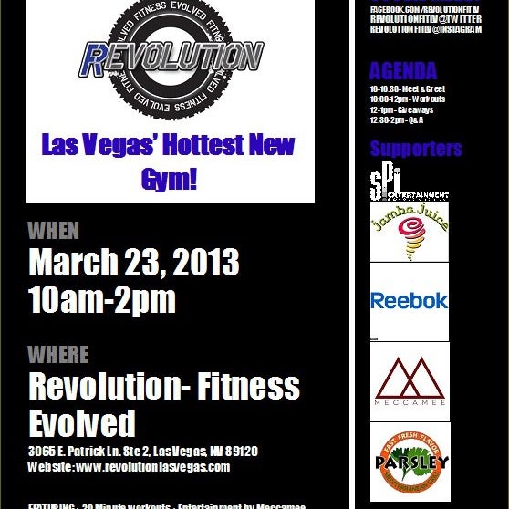 Join us for the Grand Opening tomorrow at 10am. We'll have 30 Minute workouts, entertainment,& food! Join the Revolution!