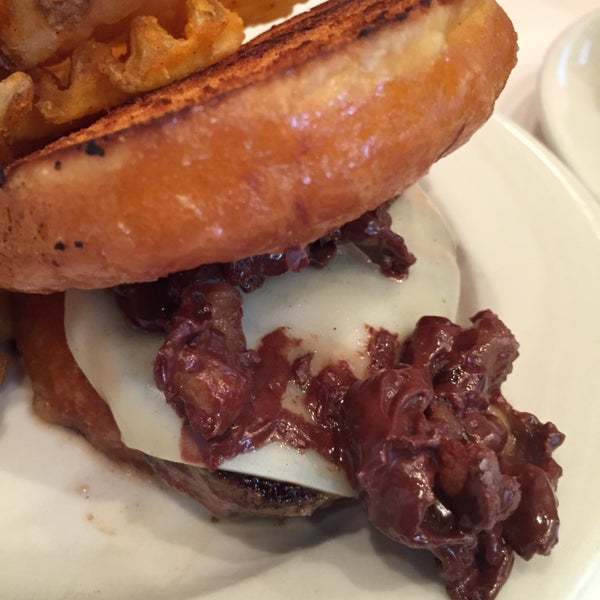 The donut burger is delicious