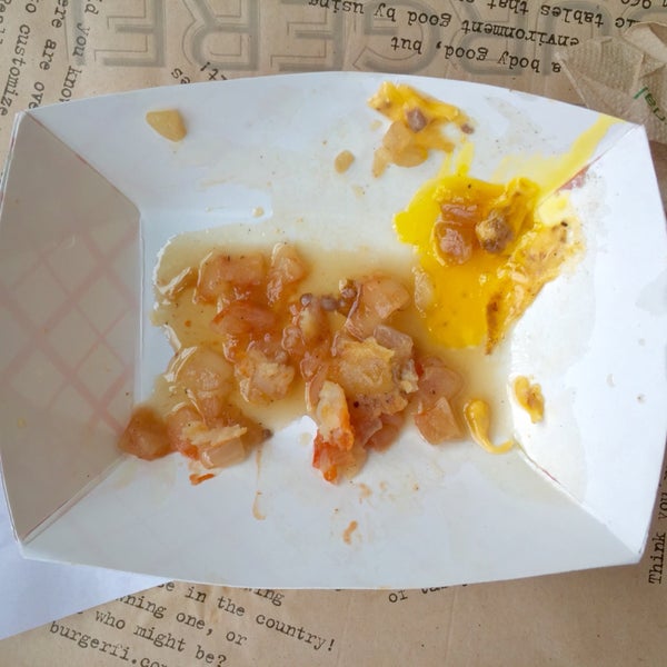 Good news! The residual greasy maple egg drop soup left in the wake of your Breakfast All Day Burger is edible; I checked!