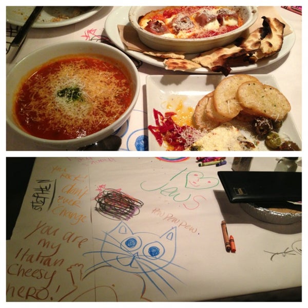 Super friendly waiter (Stephen), food was awesome. Great for kids or immature adults who like to draw on the table :P