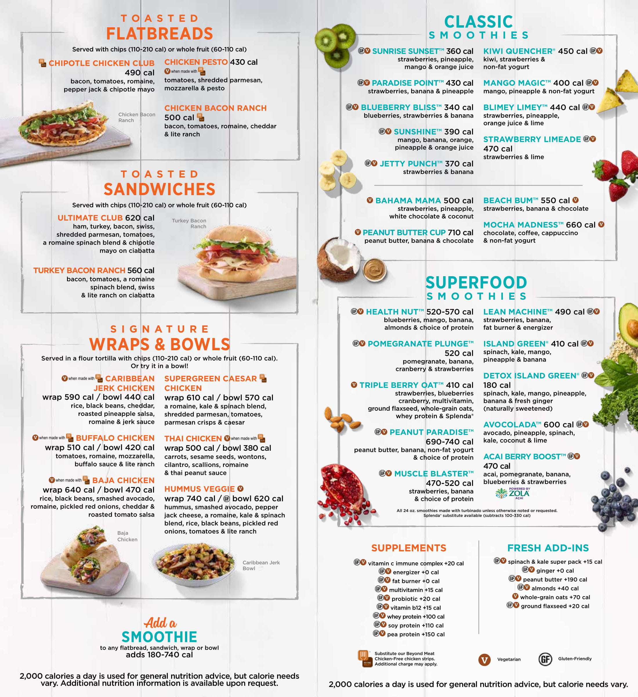 Tropical Smoothie Cafe Nutrition Information Besto Blog