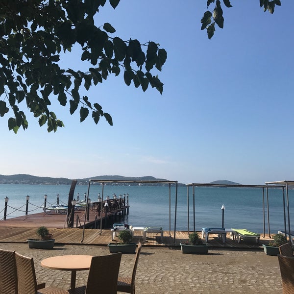 Photo taken at Hotel Deniz Cunda by Tuğçe Y. on 7/18/2017