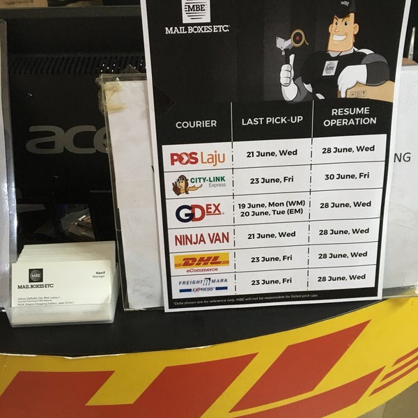 Mail Boxes Etc. (MBE Empire Shopping Gallery) Subang Jaya, Selangor