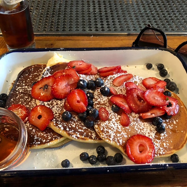 Best pancakes EVER! Get the vanilla sparkling cold brew too.