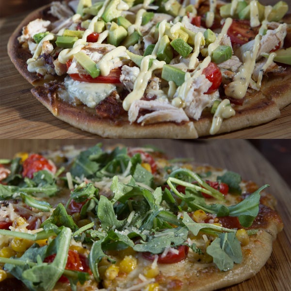 Specialty Flatbread Wednesday!! What better way to get through the rest of the week than with an amazing flatbread!Featured below if our "Chicken Cobb Flatbread" & "Corn & Roasted Tomato Flatbread"
