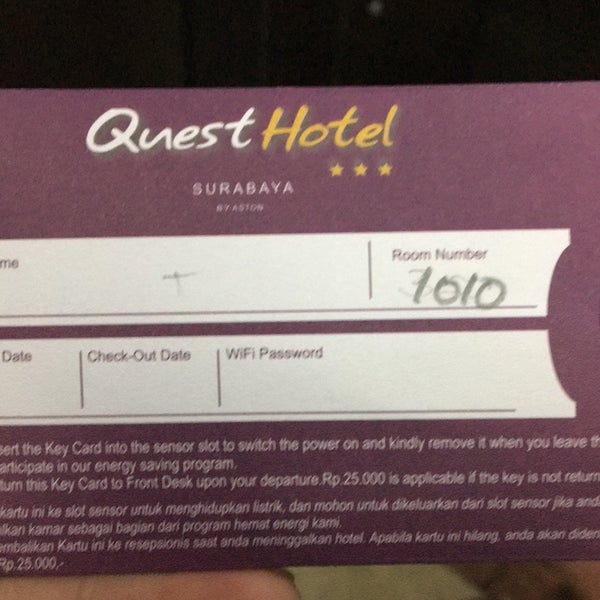 Снимок сделан в Quest Hotel Surabaya пользователем Rozano S. 12/25/2019
