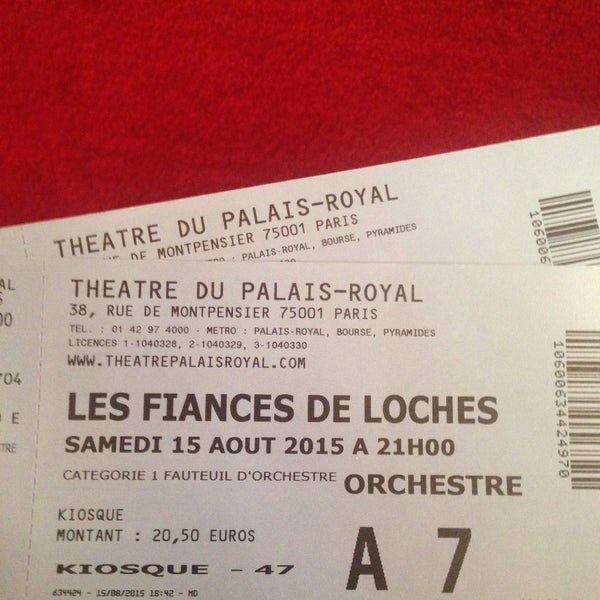 Photo prise au Théâtre du Palais-Royal par Tim D. le8/15/2015