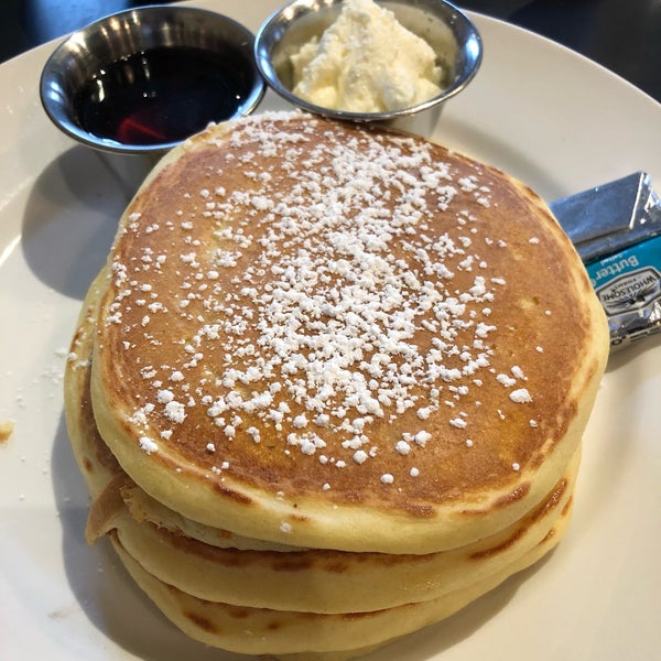 Buttermilk pancakes with a hot latte was a good combo.