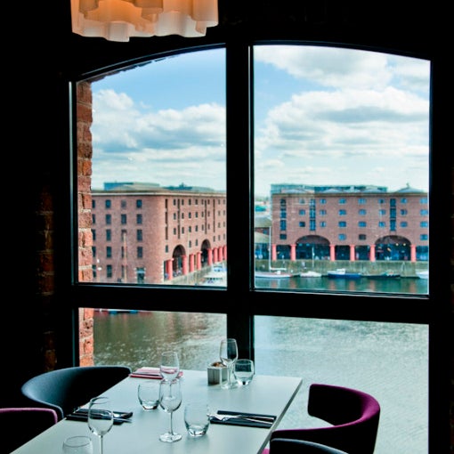 A view from one of Albert Dock facing tables.