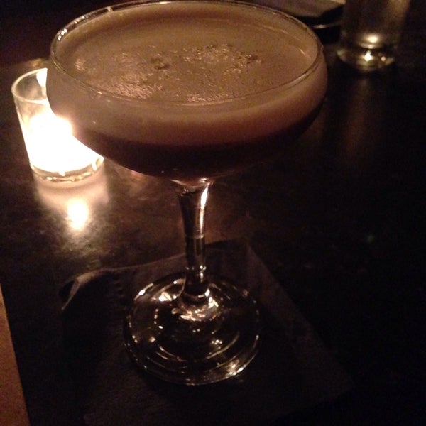 Cozy speakeasy, good to chill with friend with a good cocktail. This drink is Dr. who, bourbon with egg white.