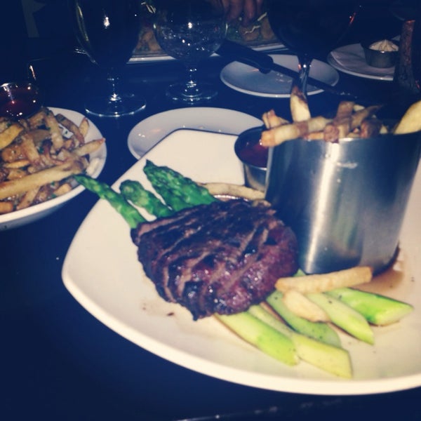 The steak and asparagus is amazing. The Truffle Fries...you'll get two side orders of those. A+
